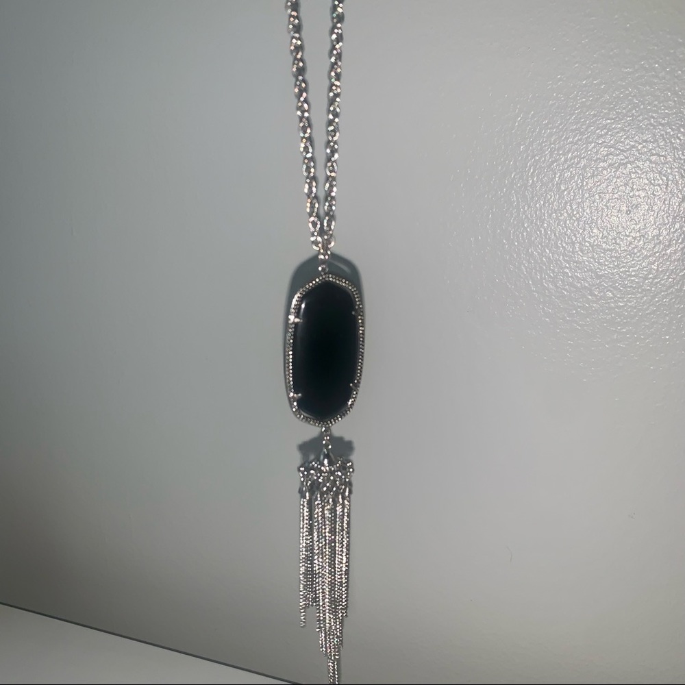Kendra Scott Rayne Necklace - Silver and Black